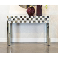 Coaster Furniture 952859 Checker Pattern Rectangular Console Table Silver